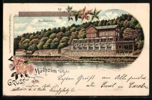 Lithographie Mülheim a / d. Ruhr, Der Kahlenberg