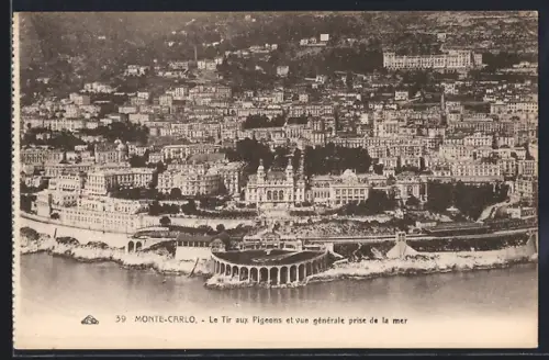AK Monte-Carlo, Le Tir aux Pigeons et vue generale prise de la mer