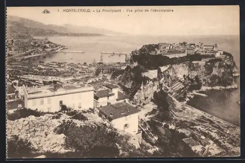 AK Monte-Carlo, La Principauté, Vue prise de l`observatoire