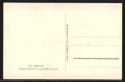 AK Monaco, L`Entrée du Port et vue sur Monte-Carlo