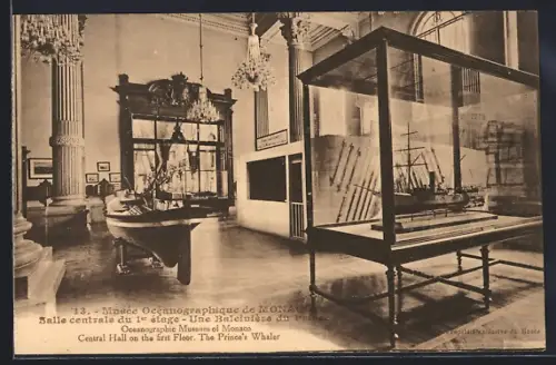 AK Monaco, Musée Océanographique, Salle centrale du 1er étage, Une Baleinière du Prince