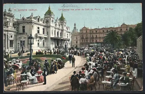 AK Monte-Carlo, La Casino vue prise du Cafée de Paris