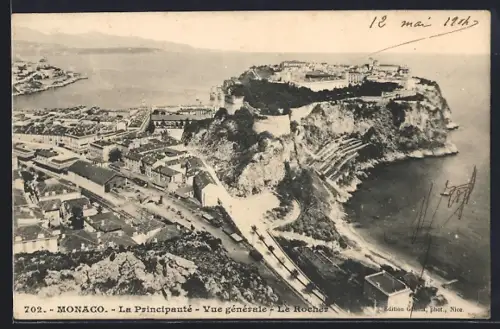 AK Monaco, La Principauté, Vue generale, Le Rocher