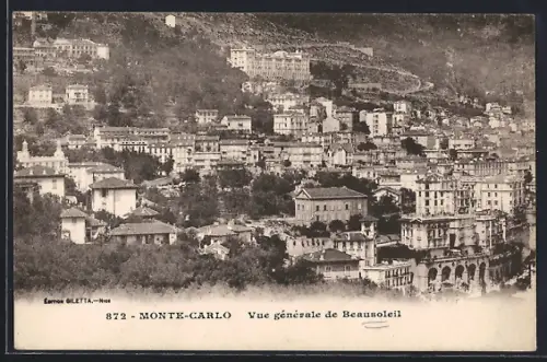 AK Monte-Carlo, Vue generale de Beausoleil