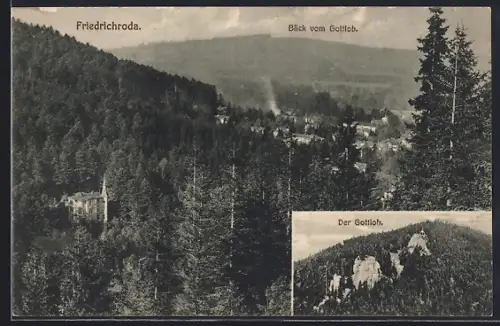 AK Friedrichroda, Blick vom Gottlob, Der Gottlob