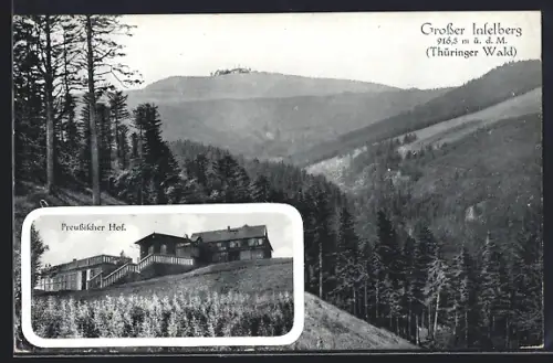 AK Grosser Inselsberg, Preussischer Hof, Thüringer Wald, Landschaft