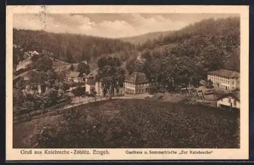 AK Kniebreche-Zöblitz, Gasthaus Zur Kniebreche, Erzgebirge