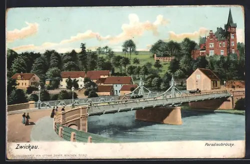 Lithographie Zwickau, Paradiesbrücke
