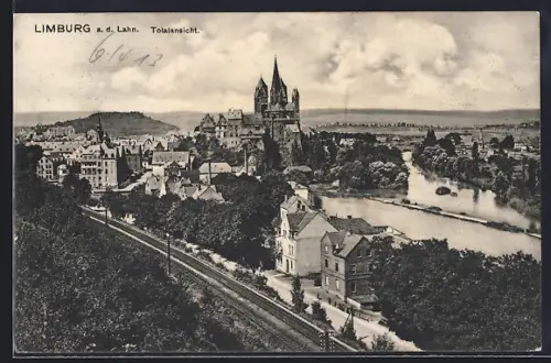 AK Limburg a. d. Lahn, Totalansicht, Dom, Lahn