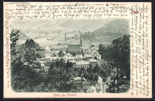 AK Ilfeld, Ansicht von Norden, Kirche, Ortsansicht