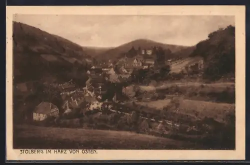 AK Stolberg im Harz, Ortsansicht von Osten
