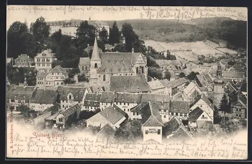 AK Stolberg /Harz, Kirche, Hotel Kanzler, Stadtansicht