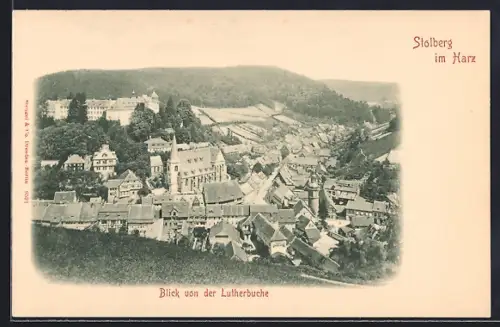 AK Stolberg im Harz, Blick von der Lutherbuche