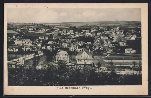 AK Bad Brambach i. Vogtl., Ortsansicht aus der Vogelschau