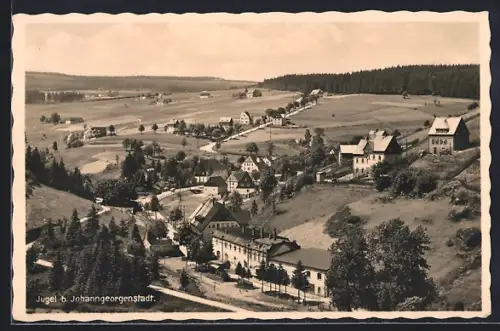AK Jugel b. Johanngeorgenstadt, Ortsansicht, Landschaft, Häuser