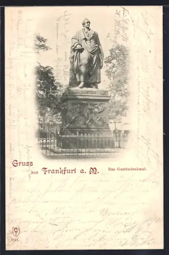 AK Frankfurt a. M., Goethedenkmal