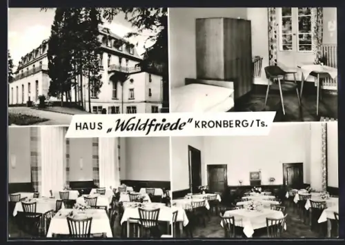 AK Kronberg /Ts., Müttergenesungsheim Haus Waldfriede, Aussenansicht, Innensicht eines Zimmers