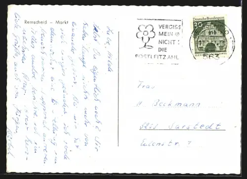 AK Remscheid, Blick über den Markt auf die Kirche