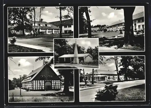 AK Dalbke /Sennestadt, Beckhofsiedlung, Strassenpartie, Kirche