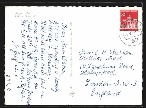 AK Siegen i. W., Blick zur Oberstadt