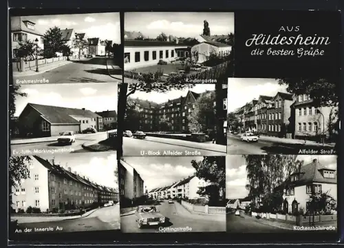 AK Hildesheim, Göttingerstrasse, Alfelder Strasse, An der Innerste Au, Ev.-luth. Marktgemeide, Kindergarten