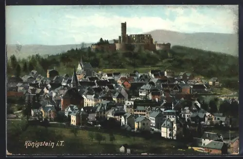 AK Königstein i. T., Stadtansicht, Burg, Kirche