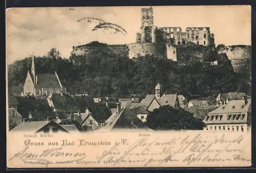 AK Bad Königstein i. T., Evang. Kirche, Ruine