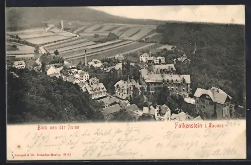 AK Falkenstein i. Taunus, Blick von der Ruine auf Ort und Umgebung