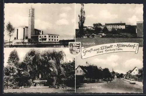 AK Stadt-Allendorf /Marburg, St. Michael, Teichschule, Die Grotte, Altstadt