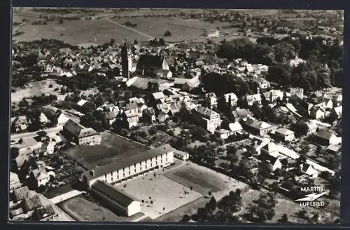 AK Lich /Oberhessen, Luftbild, Kirche, Kaserne