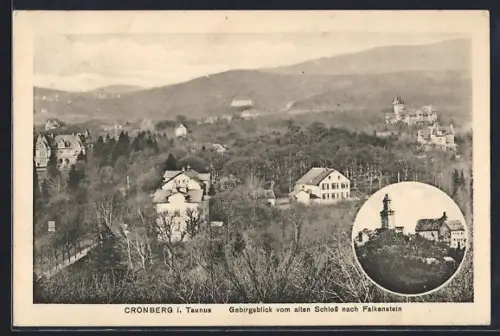 AK Cronberg i. Taunus, Gebirgsblick vom alten Schloss nach Falkenstein