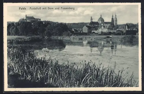 AK Fulda, Fuldafluss, Dom, Frauenberg