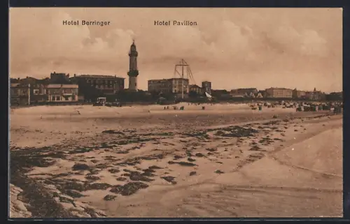 AK Warnemünde, Hotel Berringer, Hotel Pavillon, Bes. Alb. Colas Wwe.