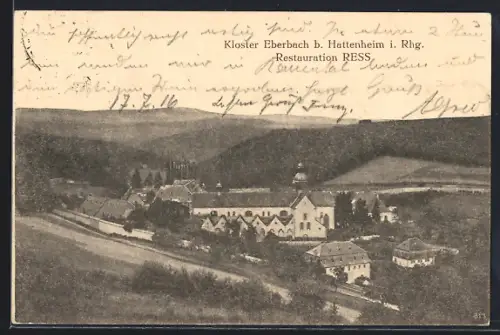 AK Eberbach b. Hattenheim, Klosteranlage, Restaurant Ress