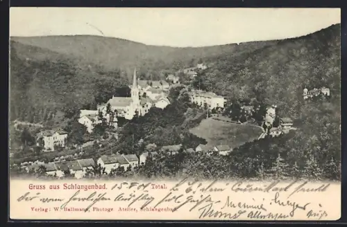 AK Schlangenbad, Gesamtansicht, Kirche, umliegende Gebäude