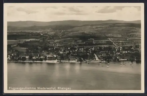 AK Niederwalluf /Rheingau, Flugzeugaufnahme