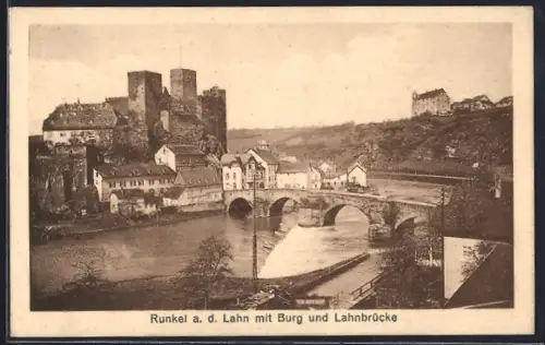 AK Runkel a. d. Lahn, Burg, Lahnbrücke