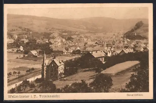 AK Weilmünster i. T., Totalansicht, Sanatorium