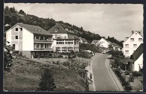 AK Bad Orb, Kurviertel, Leopold-Koch-Strasse, Wohnhäuser, Strassenansicht