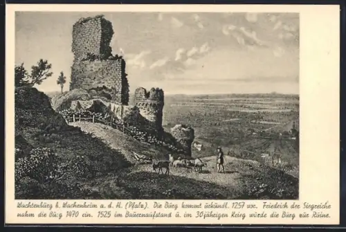 AK Wachenheim a. d. H. /Pfalz, Wachtenburg Ruine