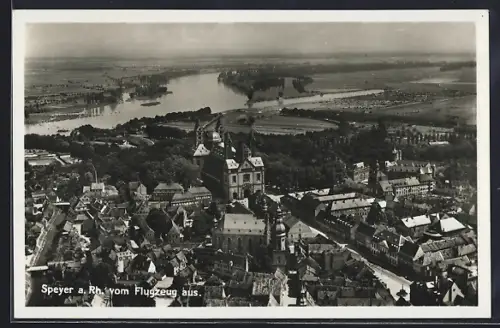 AK Speyer a. Rh., Ansicht vom Flugzeug aus