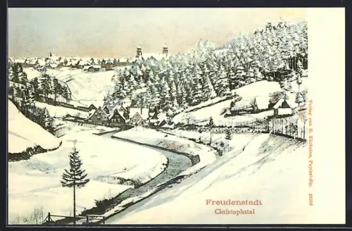 AK Freudenstadt, Christophtal, Winterlandschaft