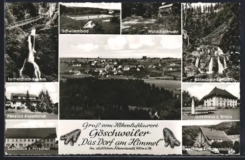 AK Göschweiler, Lothenbach-Klamm, Wutachschlucht, Gasthaus z. Kranz