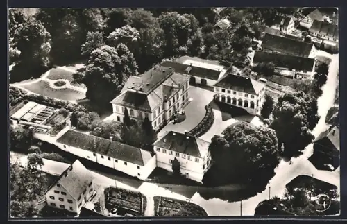 AK Wain bei Laupheim, Schloss und Umgebung aus der Luft