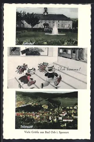 AK Bad Orb i. Spessart, Bahnhof, Teilansicht