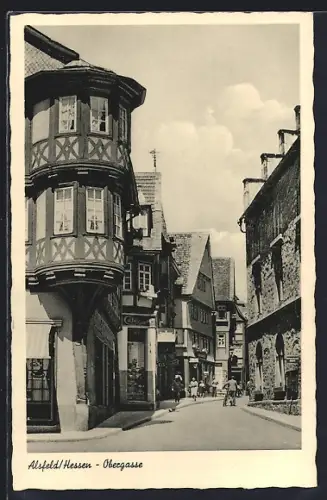 AK Alsfeld /Hessen, Obergasse, Fachwerkhäuser