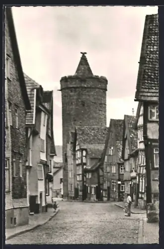 AK Alsfeld /Hessen, Leonhardsturm, Fachwerkhäuser