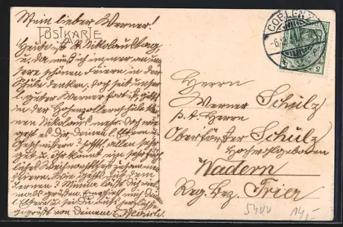 AK Koblenz, Motiv aus den Rheinanlagen