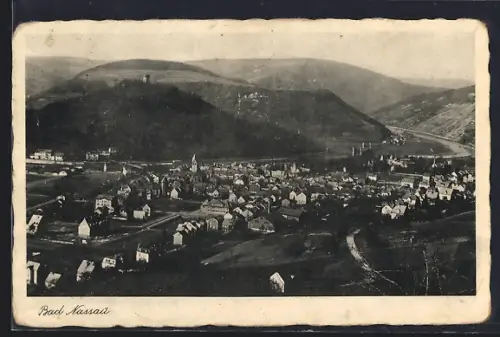 AK Bad Nassau, Gesamtansicht des Ortes im Tal
