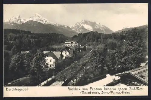 AK Berchtesgaden, Ausblick von Pension Minerva gegen Süd-West